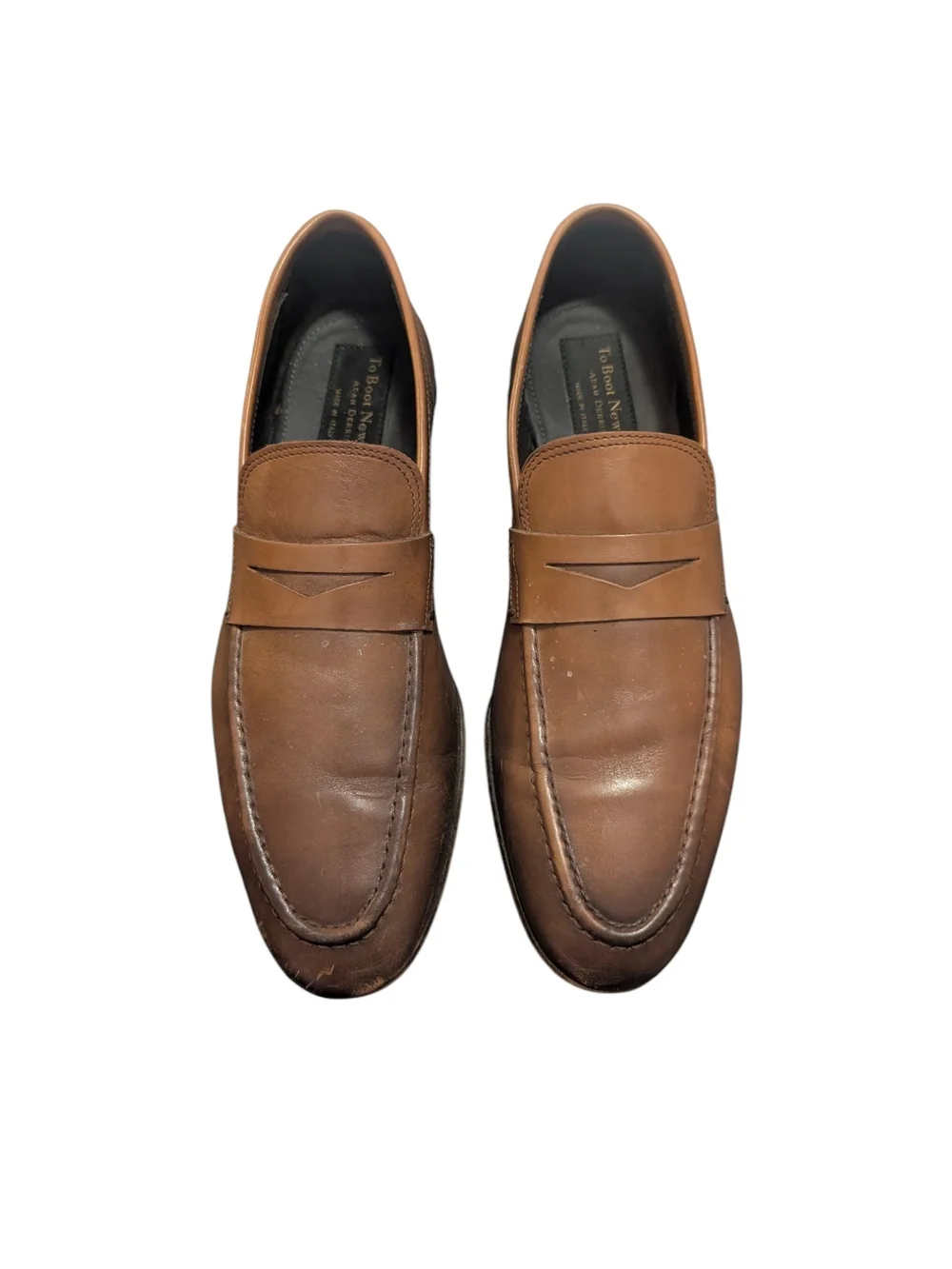 To Boot Men's Cognac Leather Penny Loafers